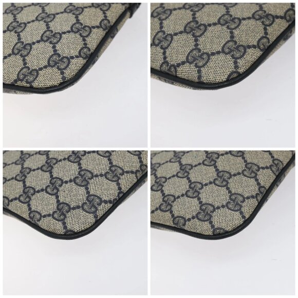 GUCCI GG Supreme Sherry Line Shoulder Bag PVC Navy Gold 68 02 047 Auth ep9524 - Picture 14 of 16